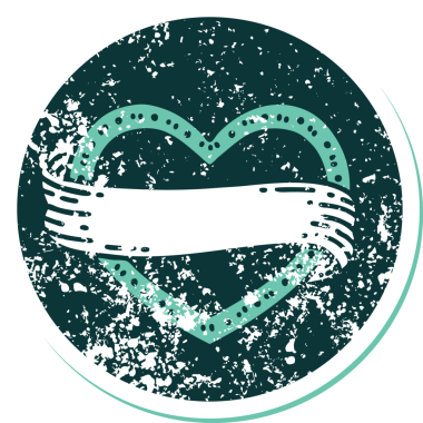 Bir insan tarafından çizilmiş kalp ve bayrağın sembolik depresif dövme şekli