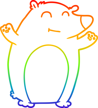 Bir insan tarafından çizilmiş mutlu bir çizgi film ayısının çizimi.