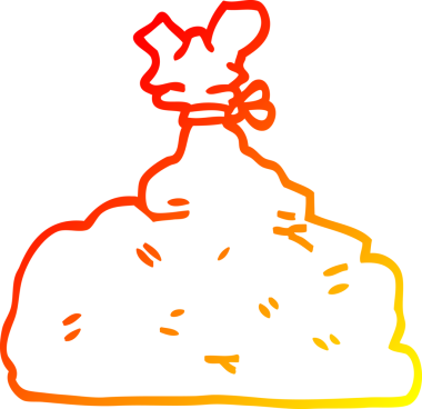 Bir insan tarafından çizilmiş bir çöp torbasının sıcak çizgi çizimi