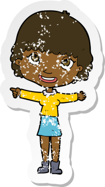 Bir insan tarafından çizilmiş mutlu bir karikatürün gerilimli çıkartması.