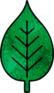 Bir insan tarafından çizilmiş yeşil yaprağın retro grunge deseni.