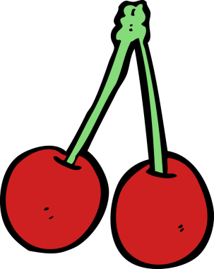 Bir insan tarafından çizilmiş kirazlar.