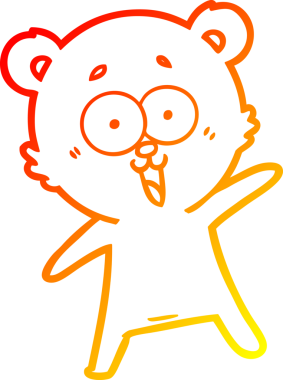 Bir insan tarafından çizilmiş gülen oyuncak ayının sıcak çizgi çizimi.