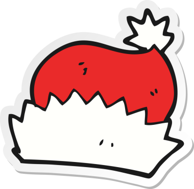 Bir insan tarafından çizilmiş bir karikatür Noel şapkasının çıkartması.