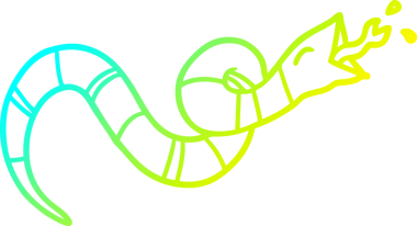 Bir insan tarafından çizilen tıslayan yılanın soğuk eğimli çizgisi.