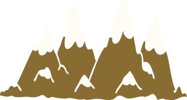 bir insan tarafından çizilmiş çizgi film karalama dağ aralığı