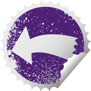 sıkıntılı dairesel soyma etiketi bir insan tarafından çizilmiş tuhaf sembol oku