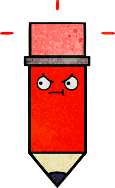 Bir insan tarafından çizilmiş bir kalemin retro grunge doku karikatürü