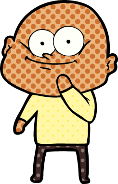 Bir insan tarafından çizilmiş kel bir adam.