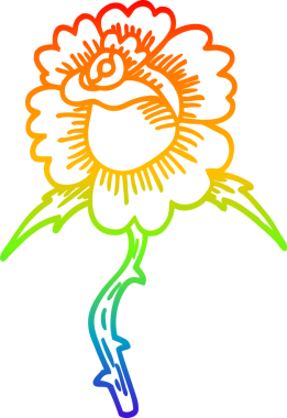 gökkuşağı gradyan çizgi çizimi bir insan tarafından çizilmiş gül dövmesi sembolü