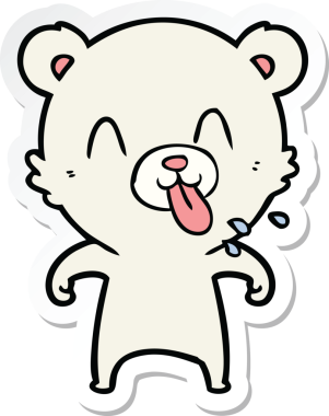 Bir insan tarafından çizilmiş kaba bir kutup ayısının çıkartması.