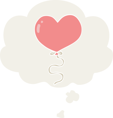 insan tarafından çizilmiş düşünce balonlu karikatür aşk balonu.