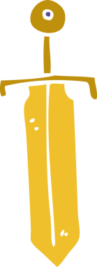 Bir insan tarafından çizilmiş bronz bir kılıç.