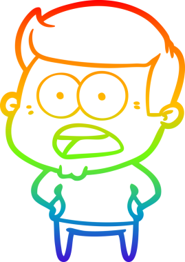 gökkuşağı gradyanı çizimi bir insan tarafından çizilmiş şok bir adam