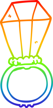 gökkuşağı gradyan çizgi çizimi bir insan tarafından çizilmiş bir çizgi film nişan yüzüğü