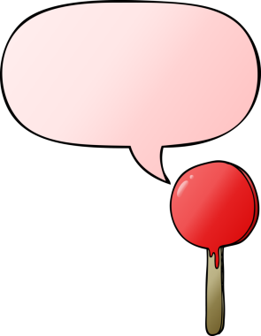 bir insan tarafından çizilmiş düzgün eğimli konuşma baloncuklu çizgi film lolipopu