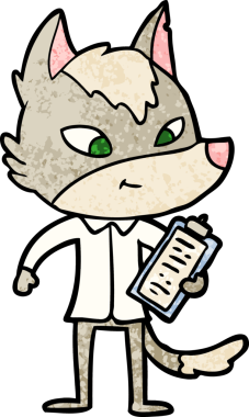 Bir insan tarafından çizilmiş dost canlısı bir kurt yönetmeni.