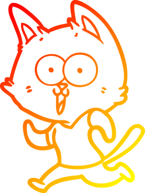 Bir insan tarafından çizilen komik çizgi film kedisinin sıcak çizgi çizimi