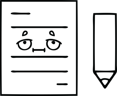 Bir insan tarafından çizilmiş bir test kağıdının çizgi çizimi