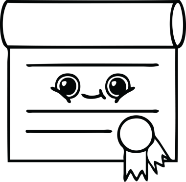 Bir insan tarafından çizilmiş bir sertifikanın çizgi çizimi