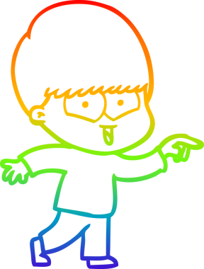 gökkuşağı gradyan çizgi çizimi bir insan tarafından çizilmiş mutlu bir çocuk