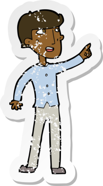 Bir insan tarafından çizilmiş karikatür adamın gerilmiş çıkartması.