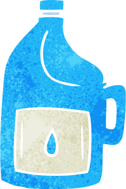 Bir insan tarafından çizilmiş büyük bir içki şişesinin retro karalaması.