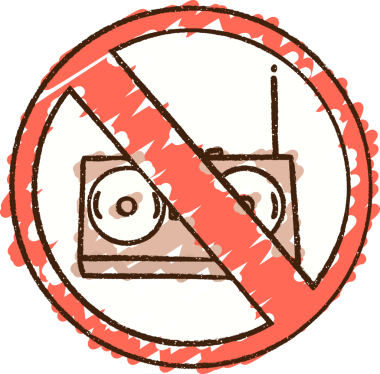 Bir insan tarafından çizilmiş Müzik Yasağı Tebeşiri