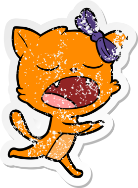 Bir insan tarafından çizilmiş esneyen bir çizgi filmin sıkıntılı çıkartması.