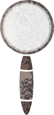 Bir insan tarafından çizilmiş bir büyüteçin retro çizim tarzı karikatürü