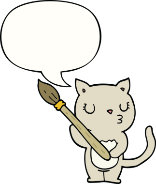 Bir insan tarafından çizilmiş tatlı bir çizgi film kedisi.