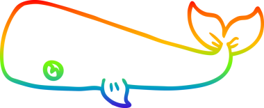 gökkuşağı gradyan çizgisi bir insan tarafından çizilmiş bir karikatür balinası