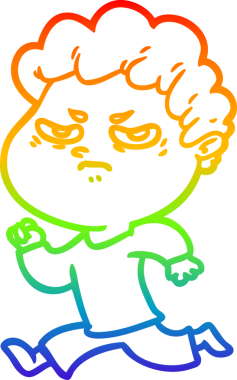 Bir insan tarafından çizilmiş kızgın bir adamın çizdiği gökkuşağı gradyanı çizimi