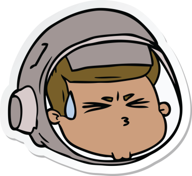 Bir insan tarafından çizilmiş astronot suratı.