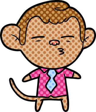 bir insan tarafından çizilmiş şüpheli maymun çizgi filmi