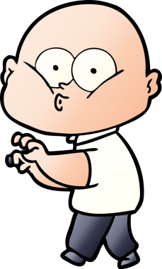 Bir insan tarafından çizilmiş kel bir adam.