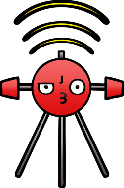 Bir insan tarafından çizilmiş bir uydunun eğimli gölgeli karikatürü