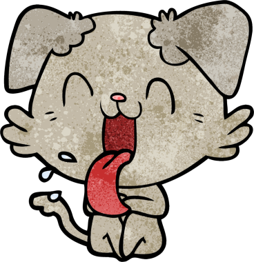 Bir insan tarafından çizilmiş nefes nefese bir köpek.