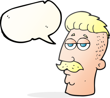 El yazısıyla çizilmiş konuşma balonu karikatürü çizen hippi saçlı bir insan tarafından çizilmiş.