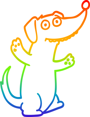 gökkuşağı gradyan çizimi bir insan tarafından çizilmiş bir çizgi köpek