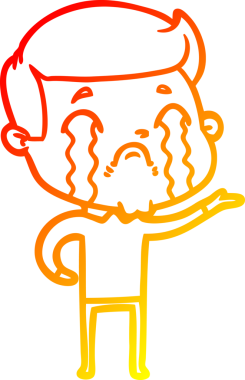 Bir insan tarafından çizilmiş ağlayan bir çizgi film karakteri çizimi.