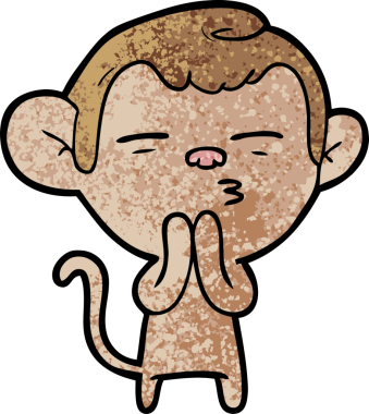 bir insan tarafından çizilmiş şüpheli maymun çizgi filmi