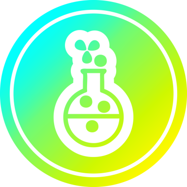 Havalı gradyan bir insan tarafından çizilmiş dairesel bir bilim deneyi simgesi