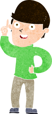 Bir insan tarafından çizilmiş bir fikri olan çizgi film çocuğu.