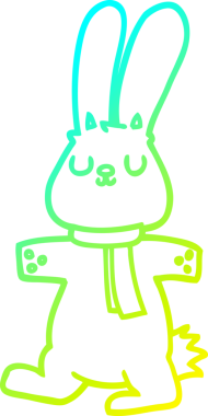 Bir insan tarafından çizilmiş bir çizgi film tavşanı çizimi