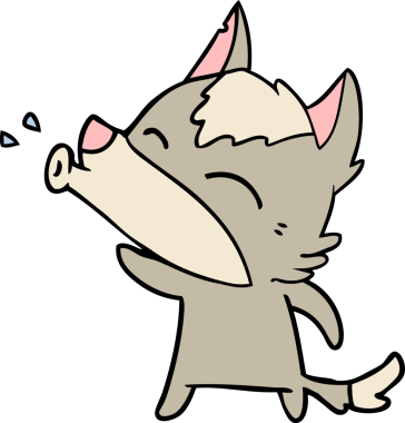 Bir insan tarafından çizilmiş uluyan kurt çizgi filmi.