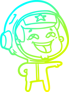 Bir insan tarafından çizilmiş gülen astronotun soğuk gradyan çizimi