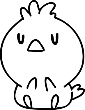 Bir insan tarafından çizilmiş şirin bir kuşun çizgi karalaması