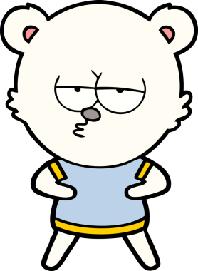 Bir insan tarafından çizilmiş sıkılan kutup ayısı çizgi filmi.