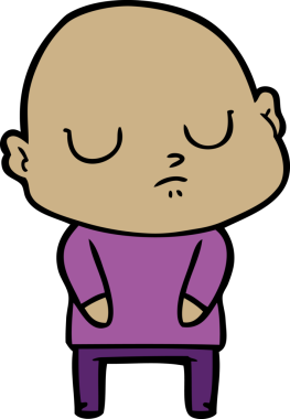 bir insan tarafından çizilmiş kel bir adam.